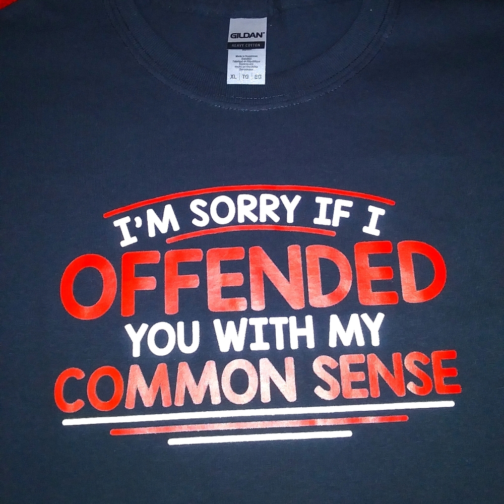 100% Heavy Cotton Black Gildan XL T-Shirt funny.